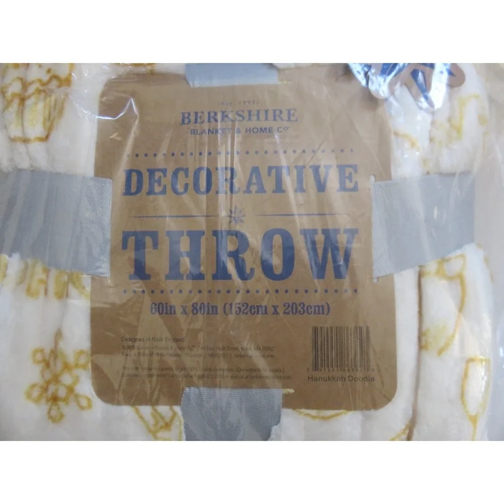 Berkshire Throw Blanket Hanukkah Doodle‎ Brand New 60
